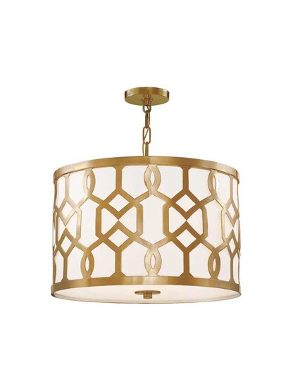 Jennings 3-Light Pendant in Aged Brass.
